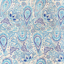 Blue Paisley Themed Wallpaper