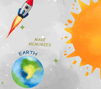 Customized Space Theme Wallpaper Design for Kids Room