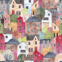 Colorful City Landscape Sketch Theme Kids Wallpaper