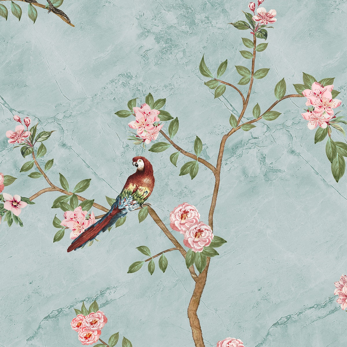 Bagiya, Peacock Chinoiserie Wallpaper, Customised