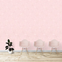 Premium Pink Wallpaper, Customised, Semi Circular Pattern