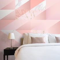 Rose Gold Geometric Pattern Wallpaper with 3D look