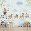 Giraffe Cycling on a Rope, Animal Theme for Kids Room, Customised