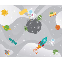 Cute Space Theme Kids Room Wallpaper, Customized