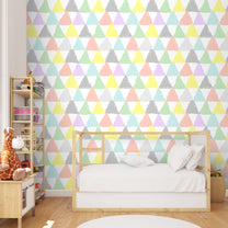 Pastel Colors Triangle, Children Nursery Wallpaper