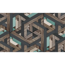 3D Look Geometric Pattern, Brown & Green, Customised