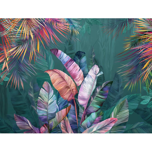 Tropical Leaf Pattern Background Customised Wallpaper