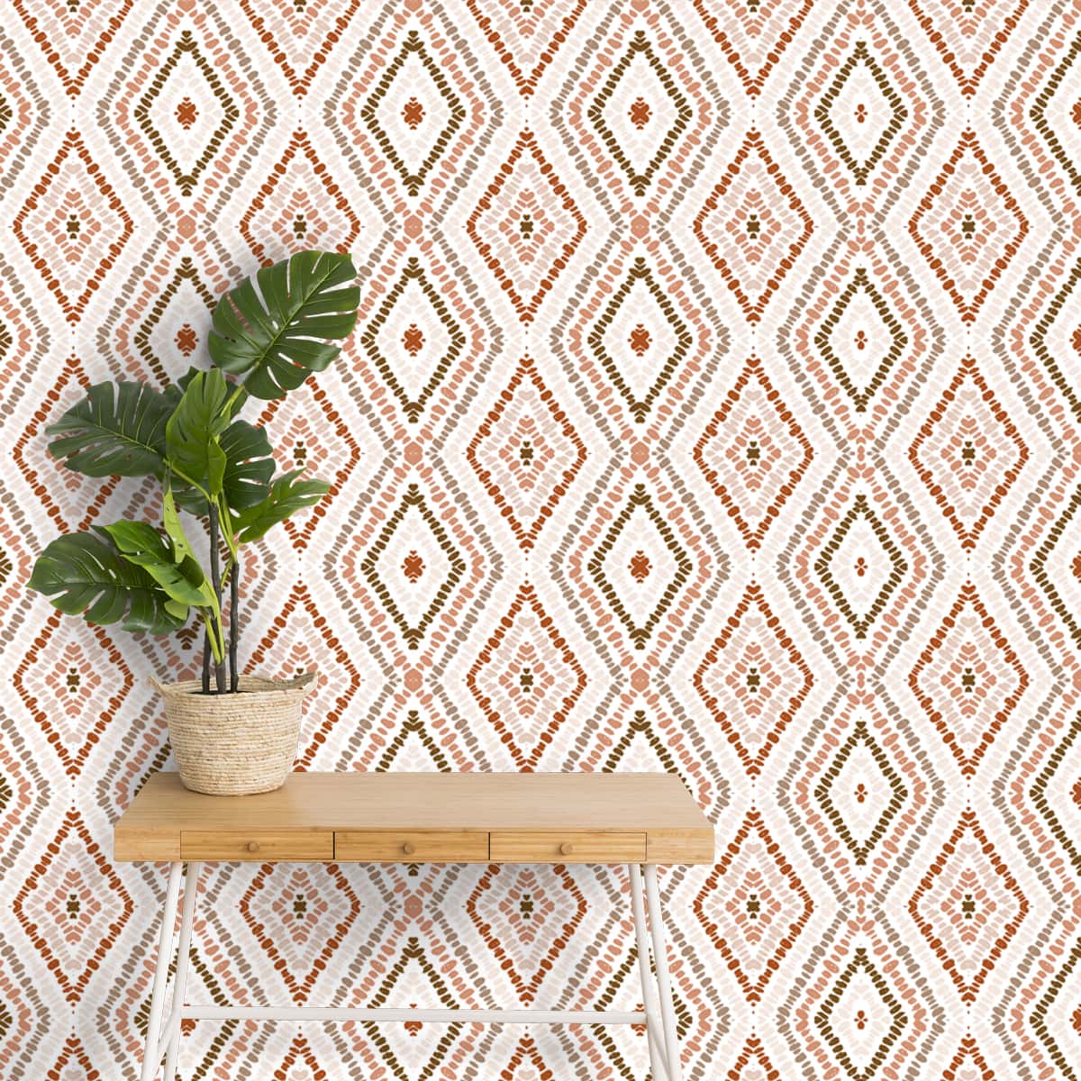 Brown Ikat Wallpaper, Ethnic Indian Prints | lifencolors – Life n Colors