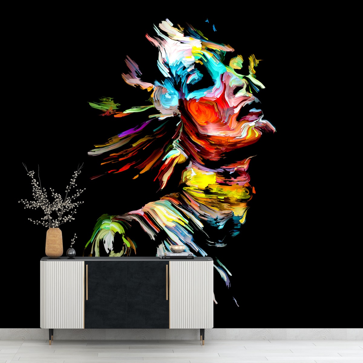 Abstract Painted Look Portrait Wallpaper ,Customised