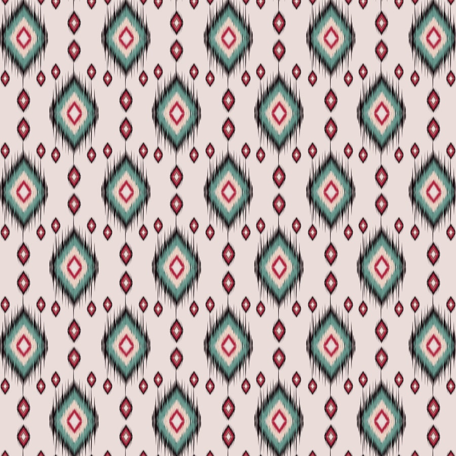 Colorful Indian Ikkat Pattern Wallpaper for Rooms