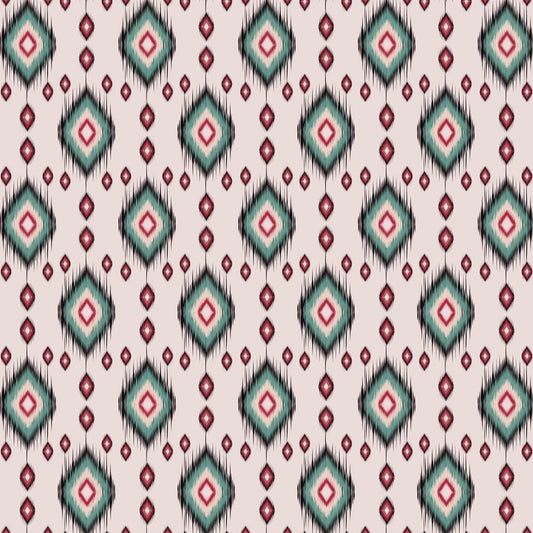 Colorful Indian Ikkat Pattern Wallpaper for Rooms