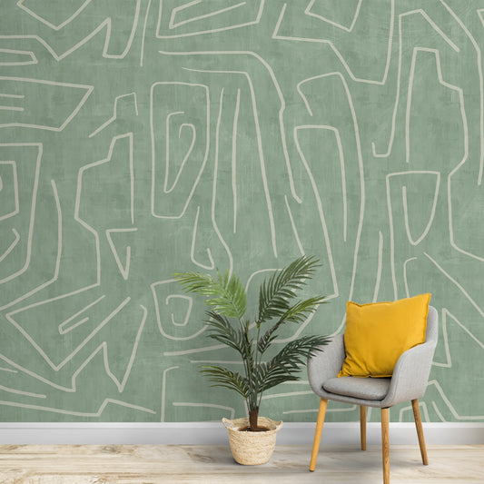 Abstract Design Wallpaper, Green Textured Background, Customised