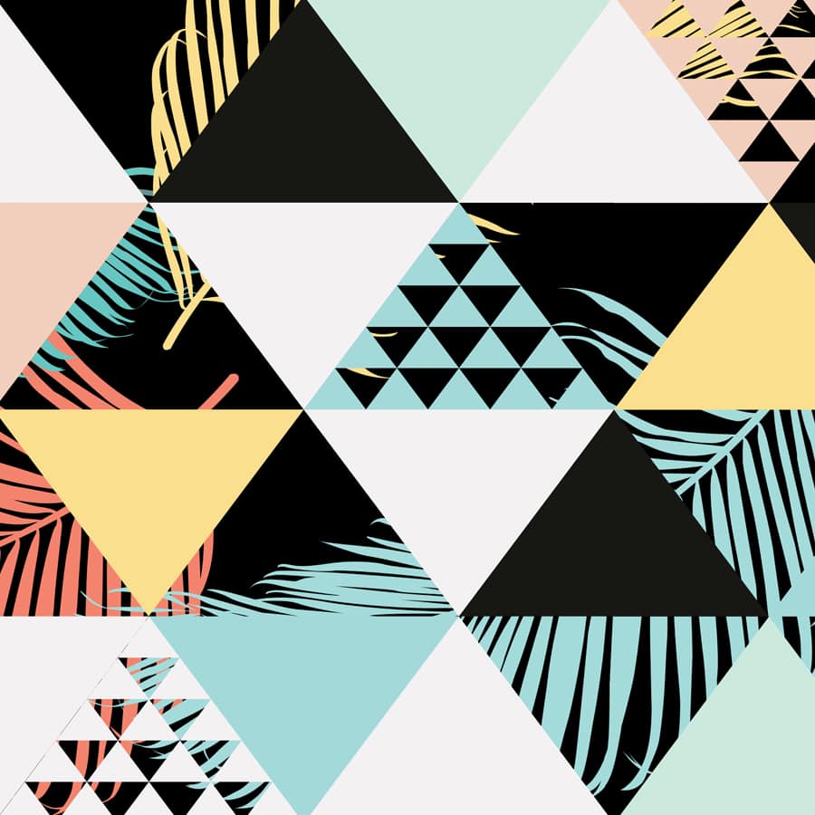 Colourful Triangles in Wallpaper Pattern, Customised