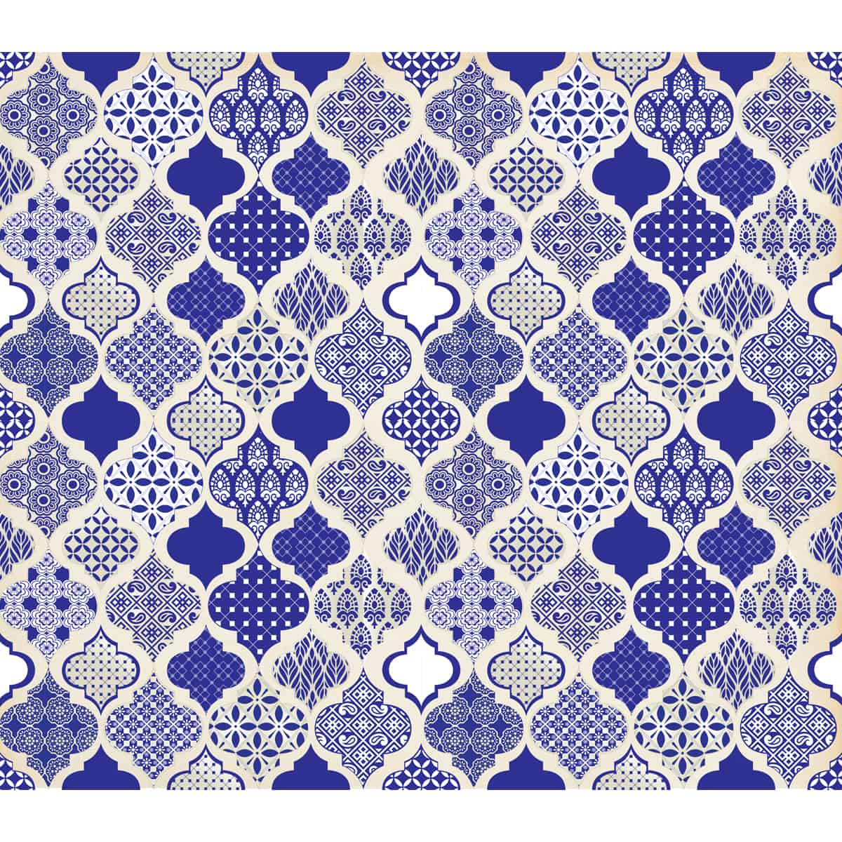 Seamless Blue Turkish Tile Pattern, Customised Wallpaper