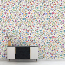 Multicolor Floral Wallpaper, Cute Design for Bedrooms