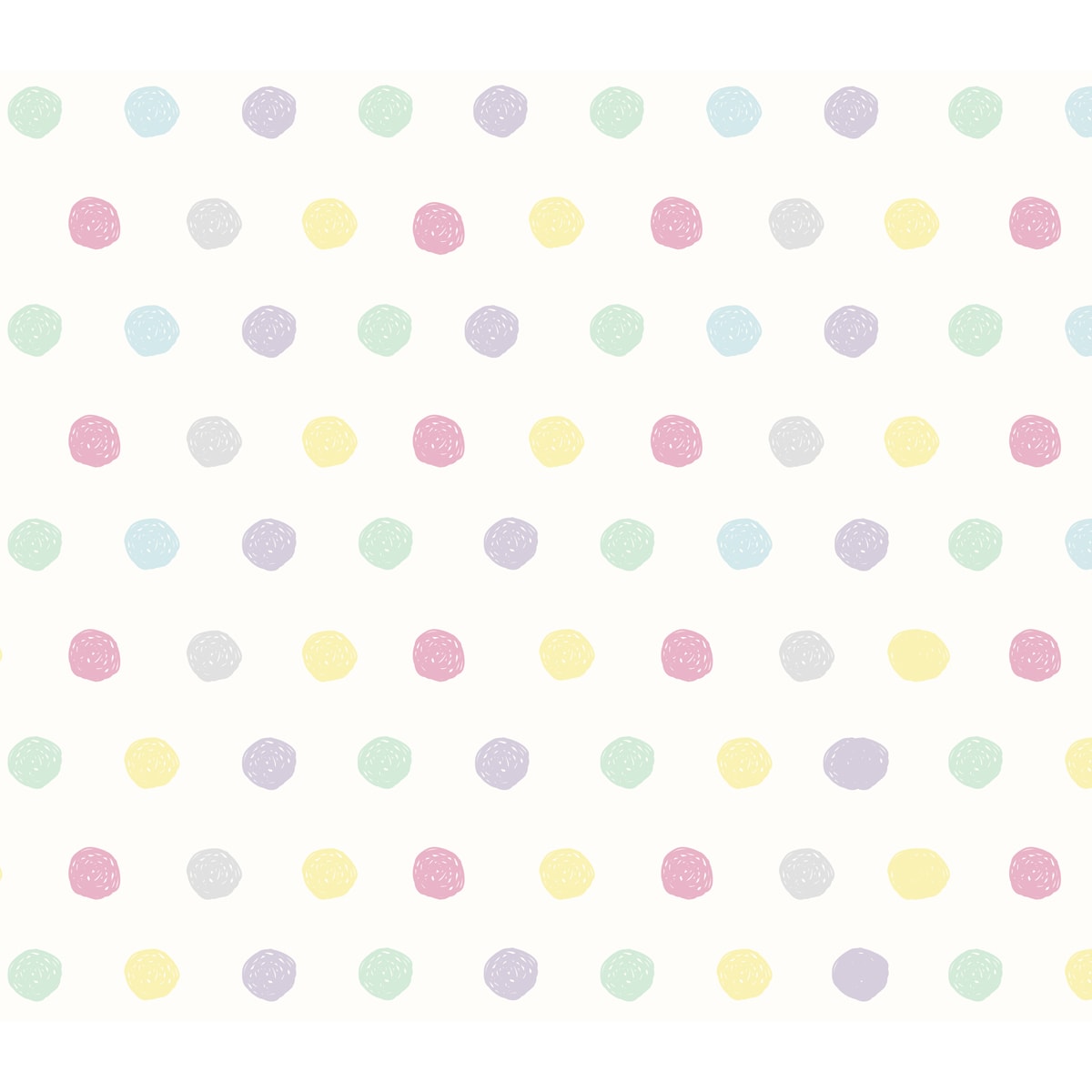 Polka Dots, Pastel Colors, Children Nursery Wallpaper