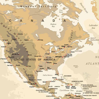 Vintage World Map, Beige and Brown Colors, Wall Wallpaper, Customised