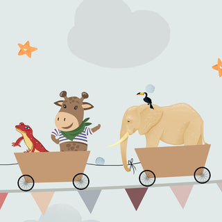 Giraffe Cycling on a Rope, Animal Theme for Kids Room, Customised