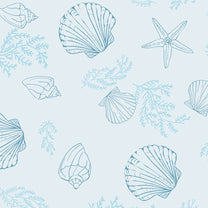 Sea Shell, Star Fish, Light Blue Background Wallpaper, Customised