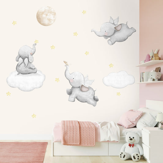 Dreamy Elephant Design for Kids Room Nursery Wallpaper, Customised