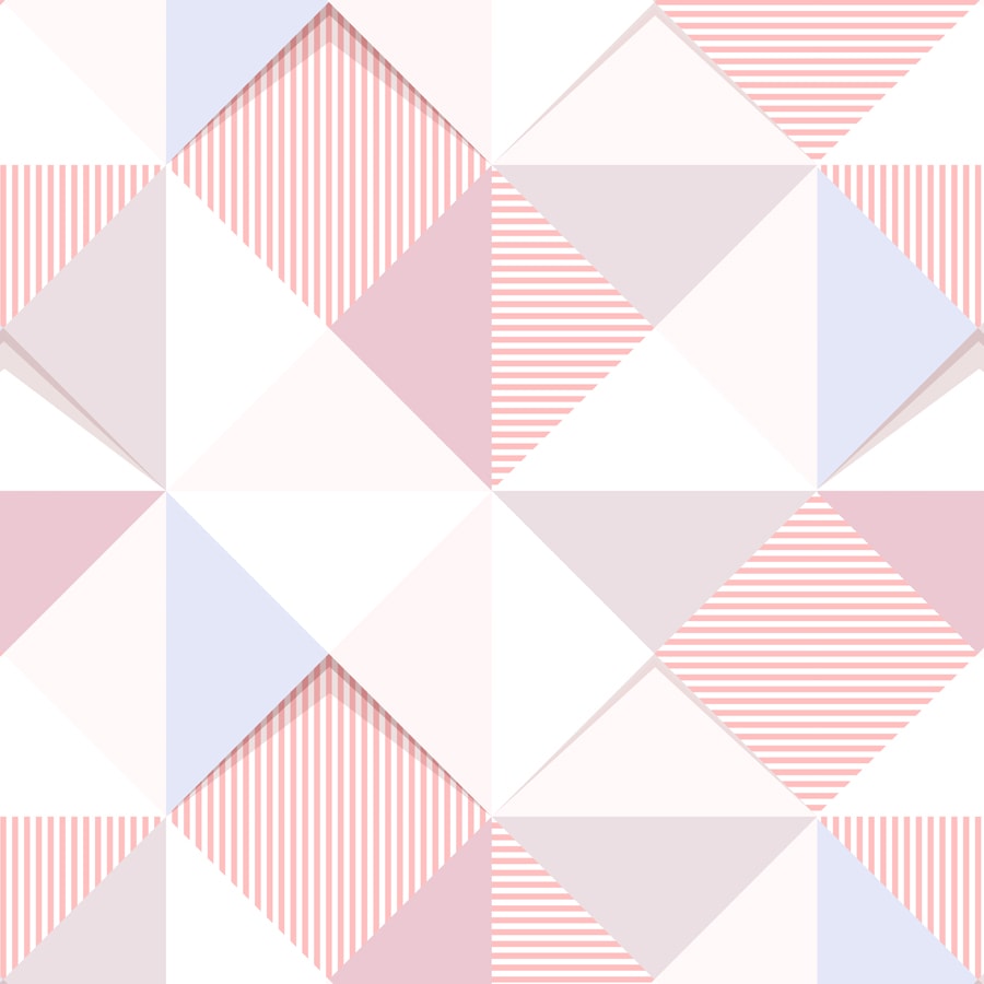 Pink, Blue, Grey Repeat Triangles, 3D Wallpaper