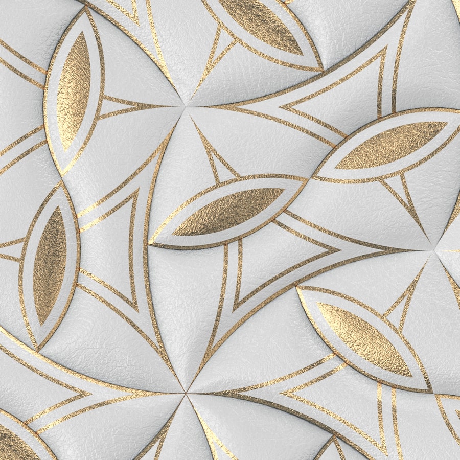 3D Wallpaper for Walls, White and Golden Leaves
