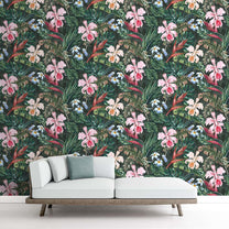 Beautiful Hibiscus Flower With leaves Wallpaper, Customised
