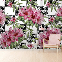 Abstract Floral Seamless Wallpaper Design.