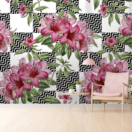 Abstract Floral Seamless Wallpaper Design.