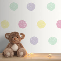 Polka Dots, Pastel Colors, Children Nursery Wallpaper