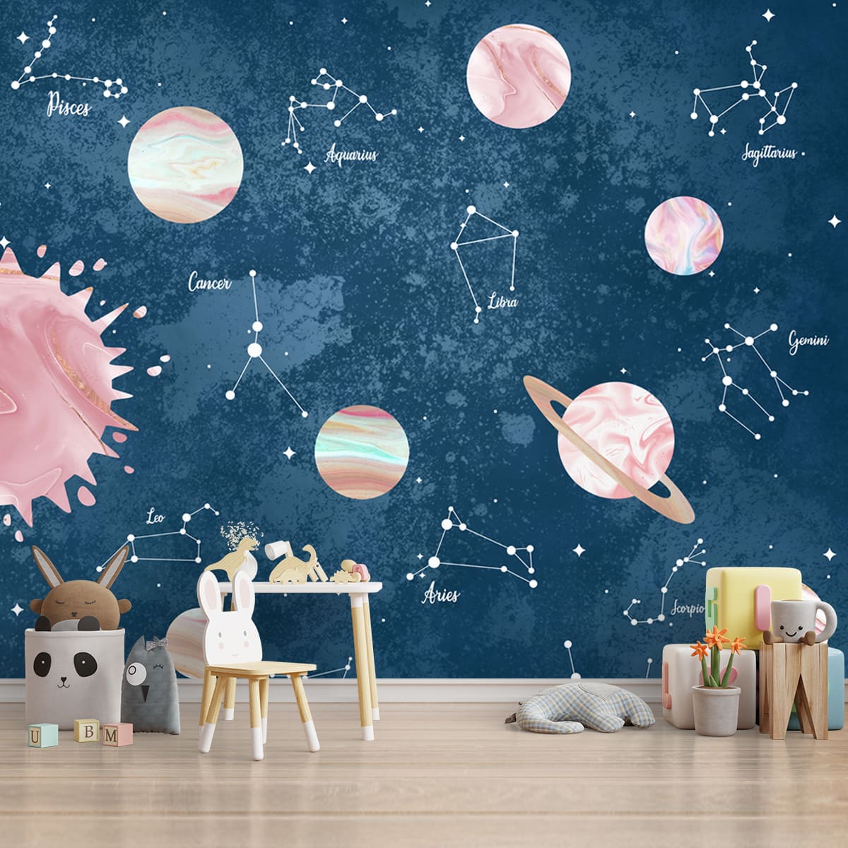 Cute Kids Room Space Theme Wallpapers – Life n Colors