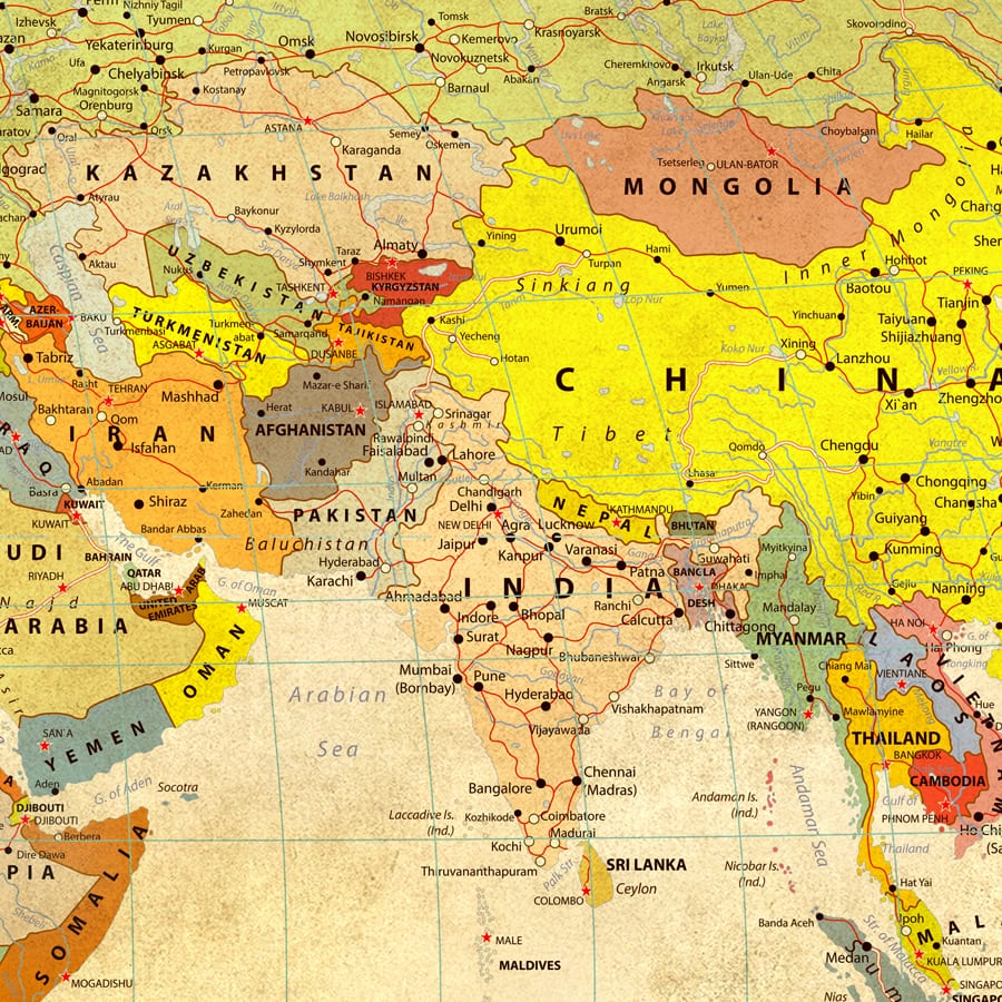Premium Vintage World Map Wallpaper, Homes & Offices, Customised