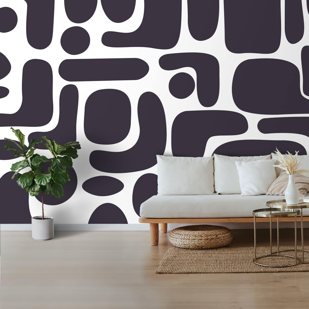 Purple Abstract Modern Wallpaper Design, Bedrooms