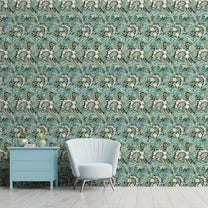 Bedroom Wallpaper, Green Floral Design, Customised