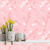 Rosa-weiße Blumenmuster-Tapete für Mädchenzimmer