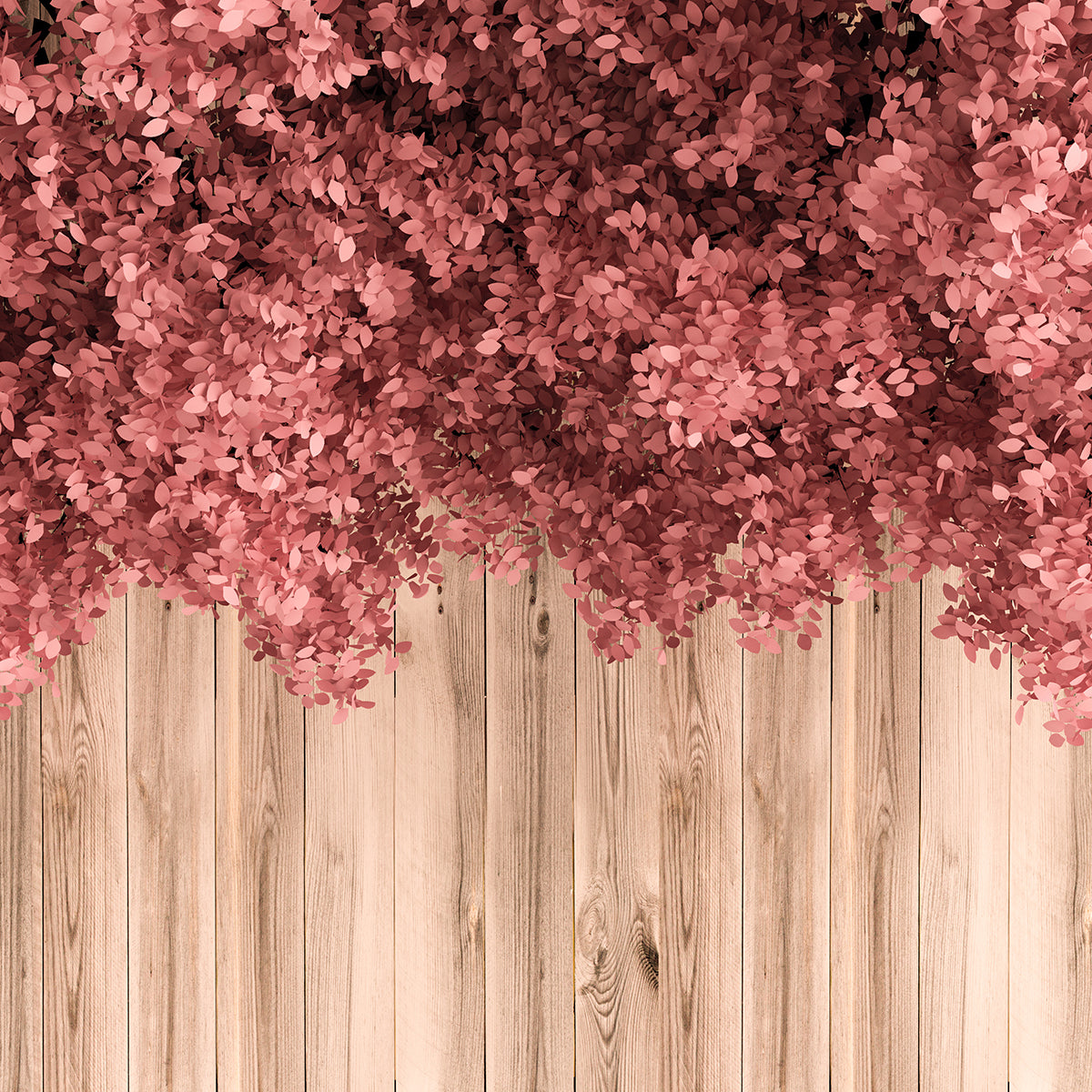 3D Pink Floral Wallpaper on Wooden Wall Look ,Customized Wallpaper