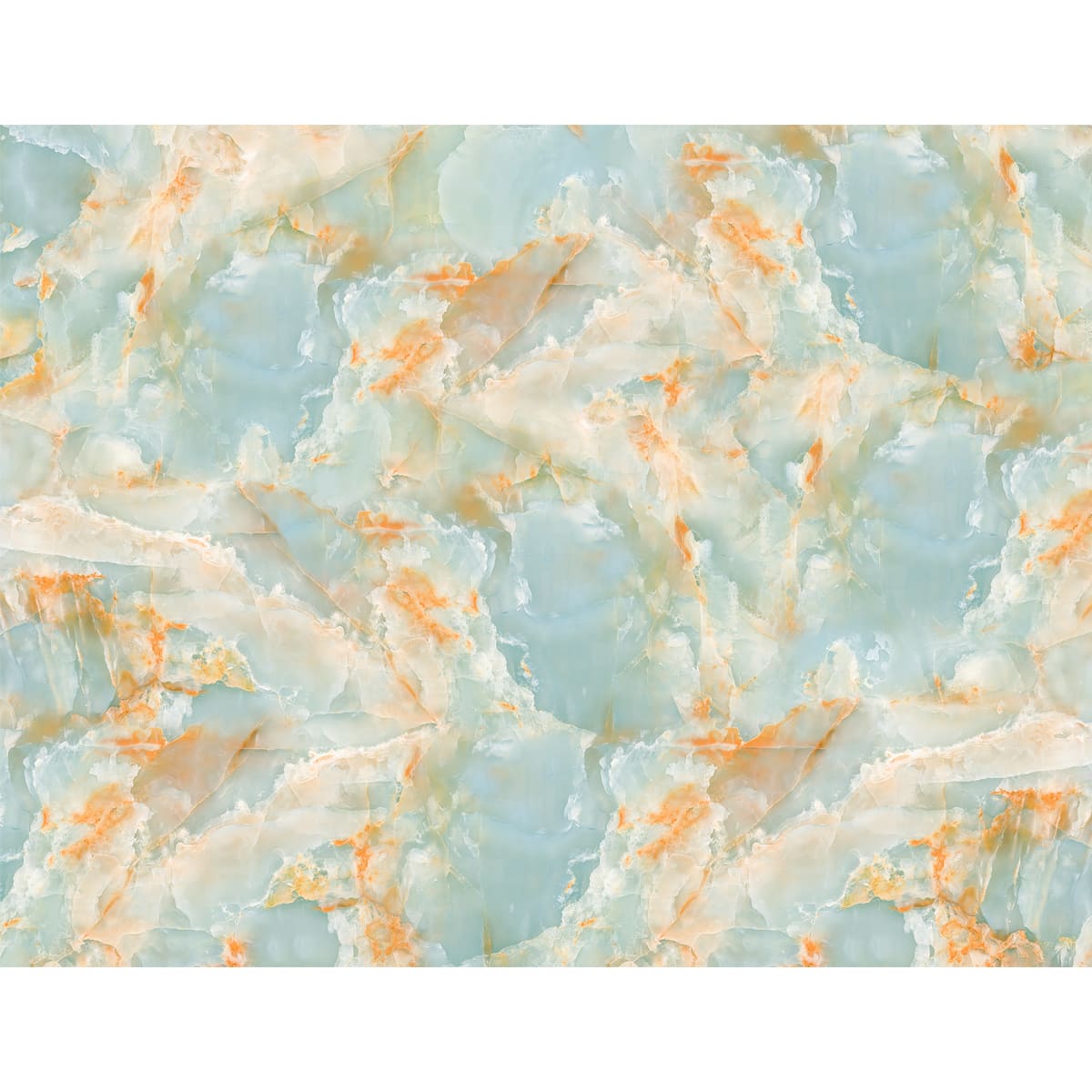 Marble Design Wallpaper for Rooms, Green and Orange