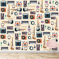 Modern Musical Instruments Wallpaper for Rooms