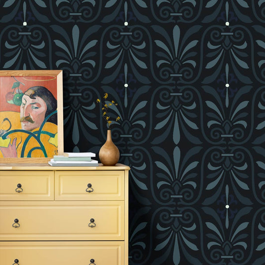 Blue Seamless Pattern Design , Customized Room Wallpaper