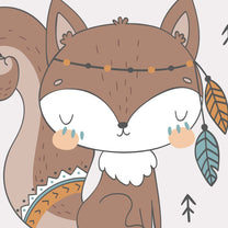 Tribal Foxes Design for Kids Room Wallpaper