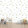 Moon & Clouds Design for Kids Room Nursery Wallpaper