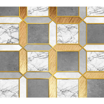 Golden Stripes with Marble Texture Design Wallpaper, Customised