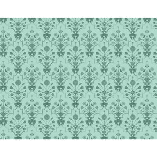 Premium Green Mughal Pattern Design Wallpaper, Customised