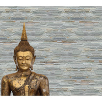 Bronze Buddha on Slate Background Wallpaper for Room Walls, Customised