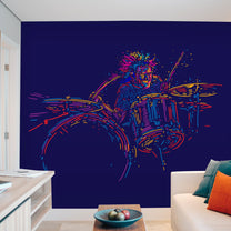 Abstract Drums Design for Teens, Customized Wallpaper