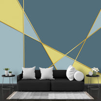 Gold Striped with Pastel Colors Design Room Wallpaper, Customised