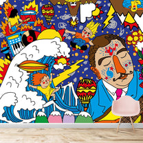 Colourful Graffiti Wallpaper for Modern Rooms, Customised