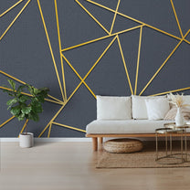 Large Geometric Pattern with Golden Lines, Wallpaper