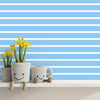 Blue and White Stripes, Boys Room Wallpaper