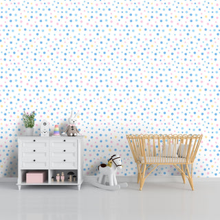 Polka dots Pattern Design Wallpaper for Kids Room